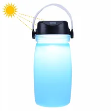 Portable Rechargeable LED Camping Lantern lamp USB Power Bank Outdoor Waterproof Collapsible Solar Silicone Bottle Camping light