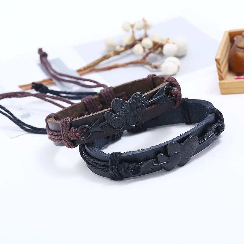 LE SKY 2018 New Arrow Through the Heart Leather Bracelet Women Men Leather Bracelets Punk Rope Chain Unique Bangles For Male
LE SKY 2018 New Arrow Through the Heart Leather Bracelet Women Men Leather Bracelets Punk Rope Chain Unique Bangles For Male