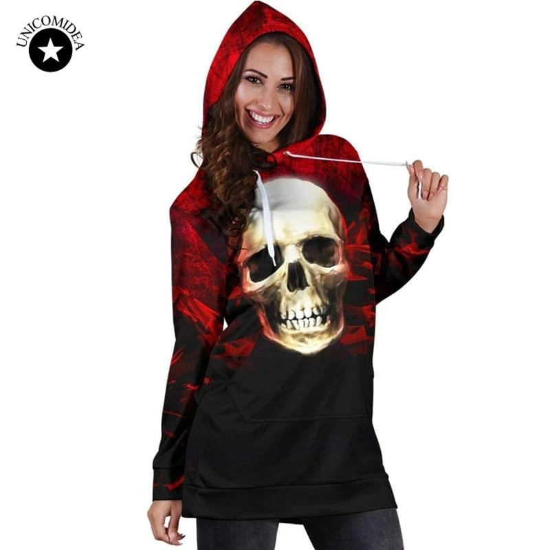Skull Floral Women Hoodied Dress With Pockets Plus Size Flower 3D Printed Pullover Tops Female Sweatshirt Dress Hooded dropship
Skull Floral Women Hoodied Dress With Pockets Plus Size Flower 3D Printed Pullover Tops Female Sweatshirt Dress Hooded dropship