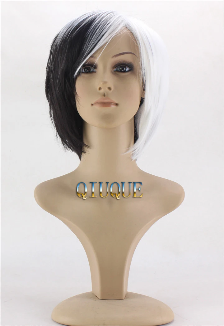 Deville Cruella De Vil Cosplay Wig One Hundred and One Dalmatians Wigs Half White Half Black Layered Costume Wigs + Wig Cap
Deville Cruella De Vil Cosplay Wig One Hundred and One Dalmatians Wigs Half White Half Black Layered Costume Wigs + Wig Cap