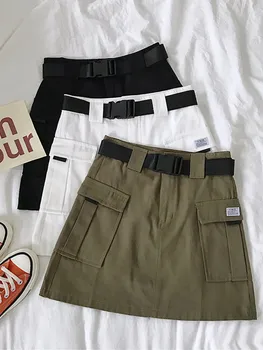 2019 Style Mini Skirt Female Black Army Green Solid High Waist Casual Korean Pocket Elastic Skirt Women Fashion Jupe
2019 Style Mini Skirt Female Black Army Green Solid High Waist Casual Korean Pocket Elastic Skirt Women Fashion Jupe