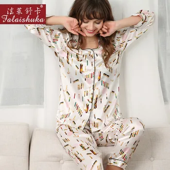 100% Silk Stain Pajamas Set Women Flower Print Winter Autumn 2019 Long Sleeve Full Pants Silk Pyjama Set Homewear Sleepwear
100% Silk Stain Pajamas Set Women Flower Print Winter Autumn 2019 Long Sleeve Full Pants Silk Pyjama Set Homewear Sleepwear
