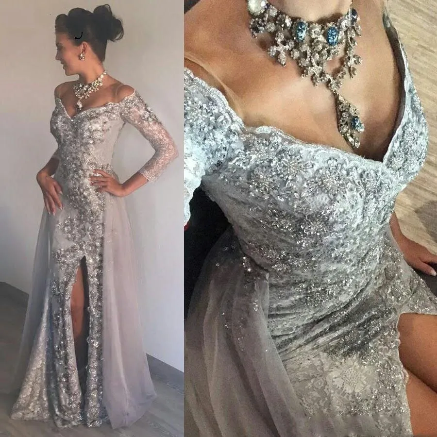 Vestido Longo Silver Women Dress Elegant Formal Gowns V Neck Zipper Back Floor Length Lace Appliques Mermaid Dresses Custom Made
Vestido Longo Silver Women Dress Elegant Formal Gowns V Neck Zipper Back Floor Length Lace Appliques Mermaid Dresses Custom Made