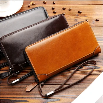 Men's Vintage First layer Cowhide Genuine Leather Hand bag Clutch bag Oil wax In the long wallet
Men's Vintage First layer Cowhide Genuine Leather Hand bag Clutch bag Oil wax In the long wallet
