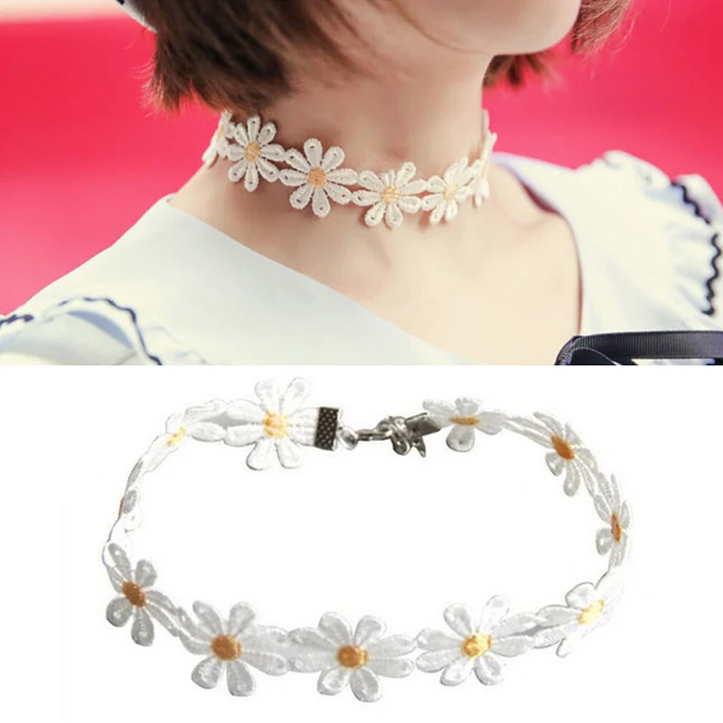 New 1Pc Yellow & White Daisy Flower Choker Chain Necklace Bracelet Headband Boho Beautiful Tattoo Choker Necklace Women Jewelry
New 1Pc Yellow & White Daisy Flower Choker Chain Necklace Bracelet Headband Boho Beautiful Tattoo Choker Necklace Women Jewelry