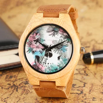 Women Bamboo Watch Wood Punk Skull Watches Gothic Bangle Novel Analog Handmade Nature Wood Genuine Leather Strap Female Clock
Women Bamboo Watch Wood Punk Skull Watches Gothic Bangle Novel Analog Handmade Nature Wood Genuine Leather Strap Female Clock