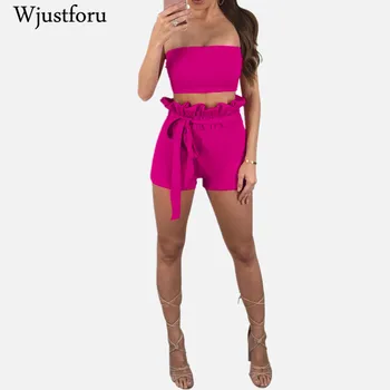 Wjustforu 2 Piece Set Women Bandage Pleated Wrapped Chest Sexy Two Piece Outfits Pure Color Off Shoulder Two Piece Set Female
Wjustforu 2 Piece Set Women Bandage Pleated Wrapped Chest Sexy Two Piece Outfits Pure Color Off Shoulder Two Piece Set Female