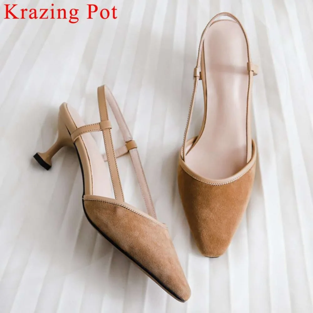 Krazing Pot pretty girls natural leather high heels square toe slingback women sandals slip on vocation fairy ladies shoes L66
Krazing Pot pretty girls natural leather high heels square toe slingback women sandals slip on vocation fairy ladies shoes L66