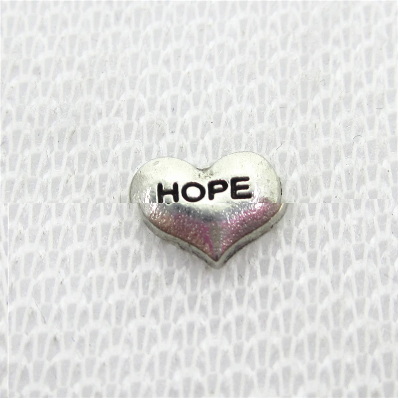 Лидер продаж 30 шт./лот серебряные подвески с надписью Hope Heart живые стеклянные