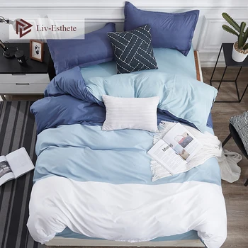 Liv-Esthete Fashion Classic Stripe Blue Bedding Set Double Queen King Bed Linen Soft Duvet Cover Flat Sheet Pillowcase For Adult
Liv-Esthete Fashion Classic Stripe Blue Bedding Set Double Queen King Bed Linen Soft Duvet Cover Flat Sheet Pillowcase For Adult