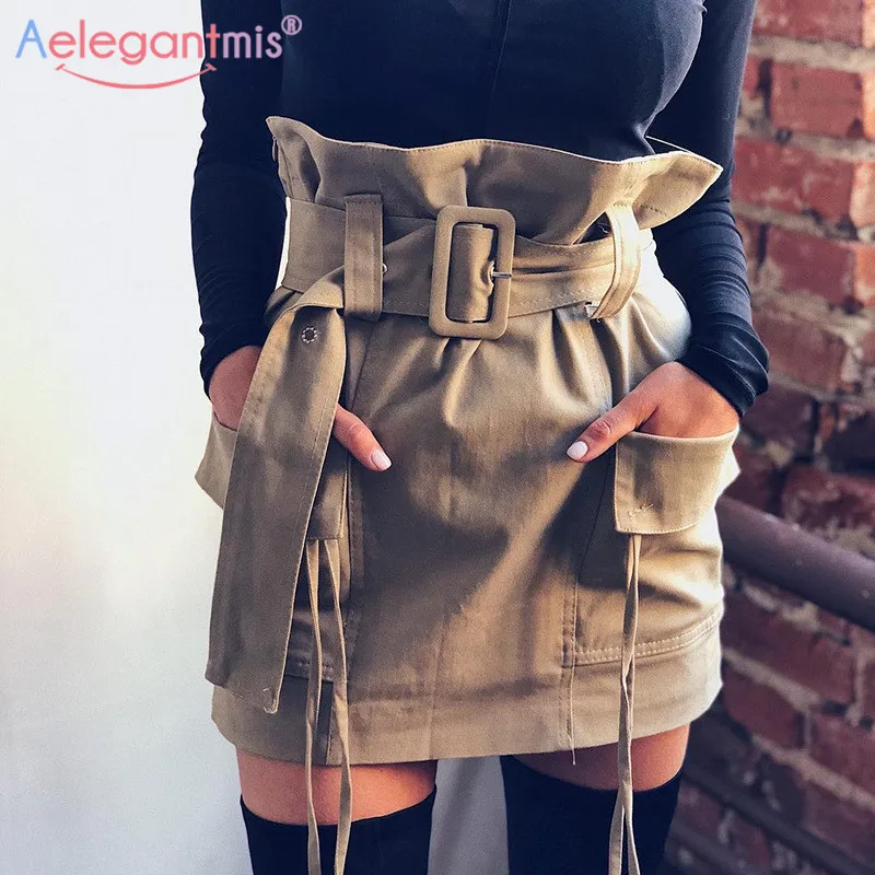 Aelegantmis 2019 High Quality Casual High Waist Skirt Women Fashion Belt Mini Bodycon Skirts Ladies Summer Short Skirt Khaki
Aelegantmis 2019 High Quality Casual High Waist Skirt Women Fashion Belt Mini Bodycon Skirts Ladies Summer Short Skirt Khaki