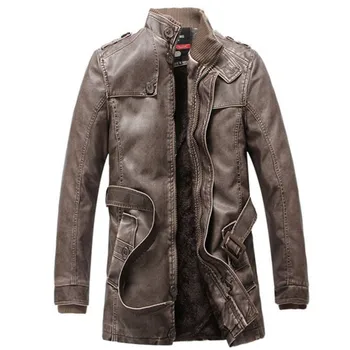 Vintage PU Leather Long Jacket Men Overcoat 2020 Thick Warm Winter Pockets Belt Slim Fit Motorcycle Faux Leather Jackets & Coats
Vintage PU Leather Long Jacket Men Overcoat 2020 Thick Warm Winter Pockets Belt Slim Fit Motorcycle Faux Leather Jackets & Coats