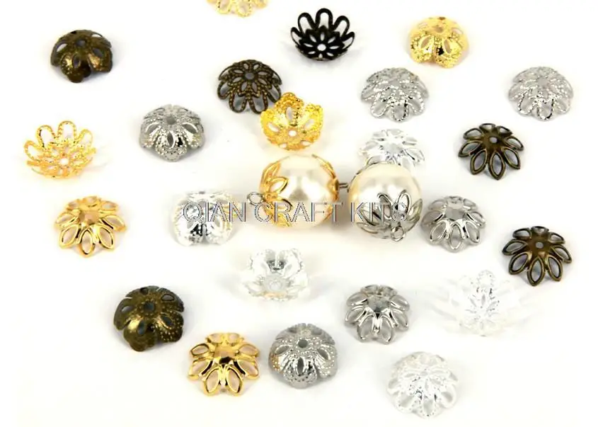 Разноцветные и большие колпачки для цветов 1000 шт. (6 мм-15 мм) серебристые золотые