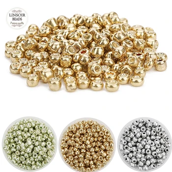 LINSOIR Wholesale 500pcs Gold/Green/Silver Color Miyuki Glass Beads Seed 3.8mm Loose Spacer Beads Crystal for Jewelry Makings
LINSOIR Wholesale 500pcs Gold/Green/Silver Color Miyuki Glass Beads Seed 3.8mm Loose Spacer Beads Crystal for Jewelry Makings