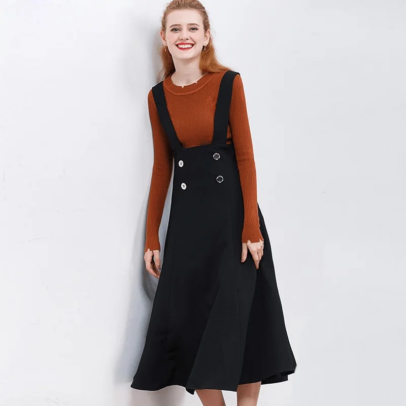 Onlyplus Black Straps Dress Winter Spring Casual Sweet Sleeveless Spaghetti Strap Button A-Line Vintage High Waist Women Dresses
Onlyplus Black Straps Dress Winter Spring Casual Sweet Sleeveless Spaghetti Strap Button A-Line Vintage High Waist Women Dresses