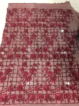 Red sequined embroidered net fabric for indian wedding fabric material Latest african lace fabric with sequin Nigerian mesh lace
Red sequined embroidered net fabric for indian wedding fabric material Latest african lace fabric with sequin Nigerian mesh lace