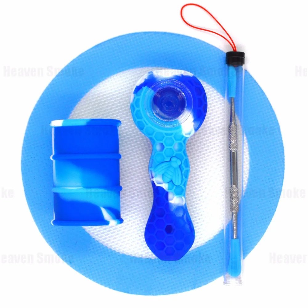 silicone tobacco pipe-Blue-4