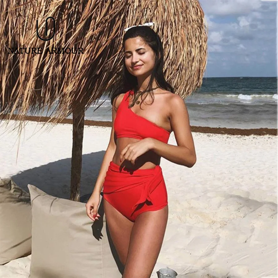 NATURE ARMOUR Solid high waist bikini Sexy shoulder bathing suit women brazilian Waist tie bow swimwear women beach swimsuit
NATURE ARMOUR Solid high waist bikini Sexy shoulder bathing suit women brazilian Waist tie bow swimwear women beach swimsuit