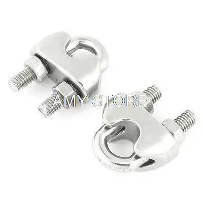 

Silver Tone Stainless Steel 6mm Wire Rope Clip Cable Clamp Fastener