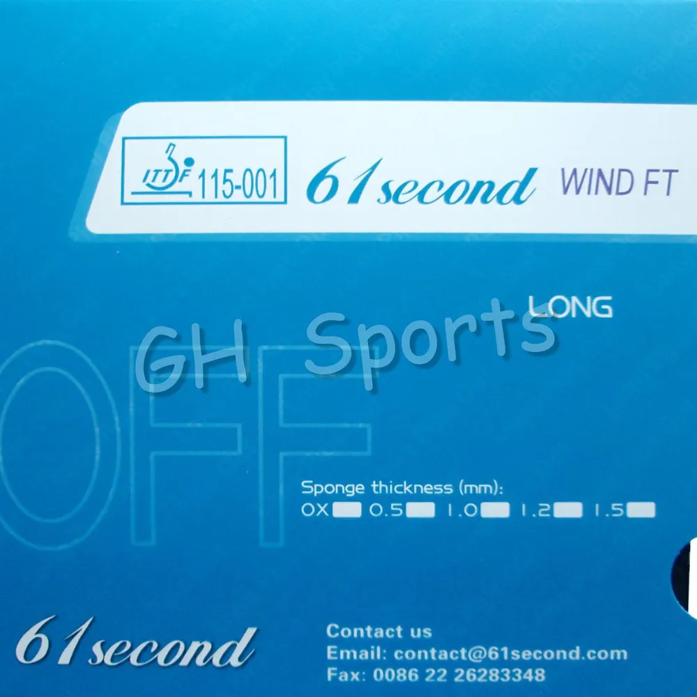 61second wind FT Long Pips-Out Table Tennis (PingPong) Rubber Without Sponge (Topsheet, OX)
61second wind FT Long Pips-Out Table Tennis (PingPong) Rubber Without Sponge (Topsheet, OX)