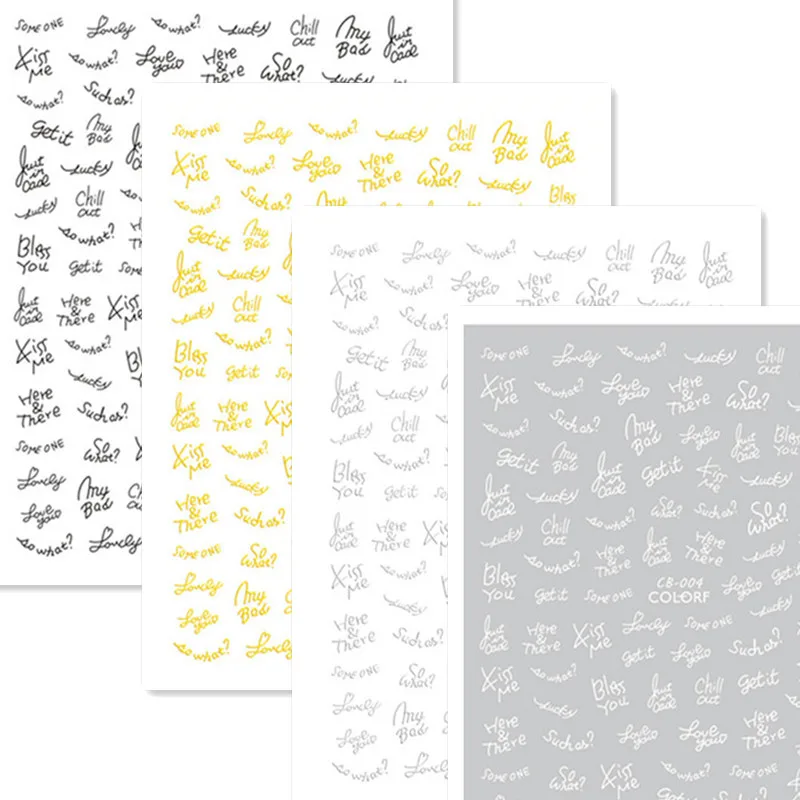 Newest CB sereis CB-004 English alphabet 3d nail art sticker nail decal stamping export japan
Newest CB sereis CB-004 English alphabet 3d nail art sticker nail decal stamping export japan