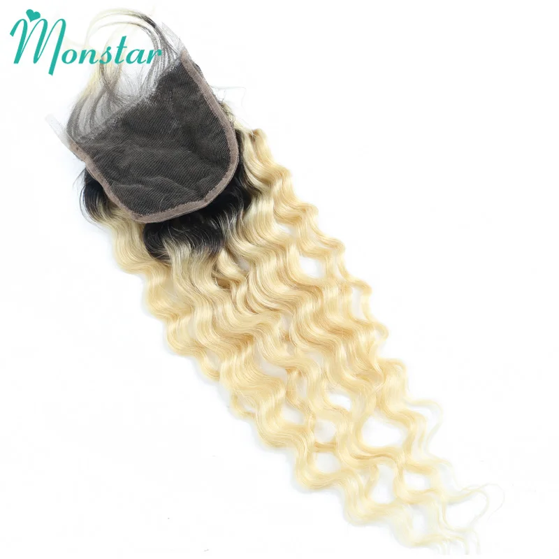 Monstar 1B 613 Blonde Ombre Deep Wave Closure 4x4 Lace Closure Brazilian Human Hair 130% Density Curly Closure Free Middle Part
Monstar 1B 613 Blonde Ombre Deep Wave Closure 4x4 Lace Closure Brazilian Human Hair 130% Density Curly Closure Free Middle Part
