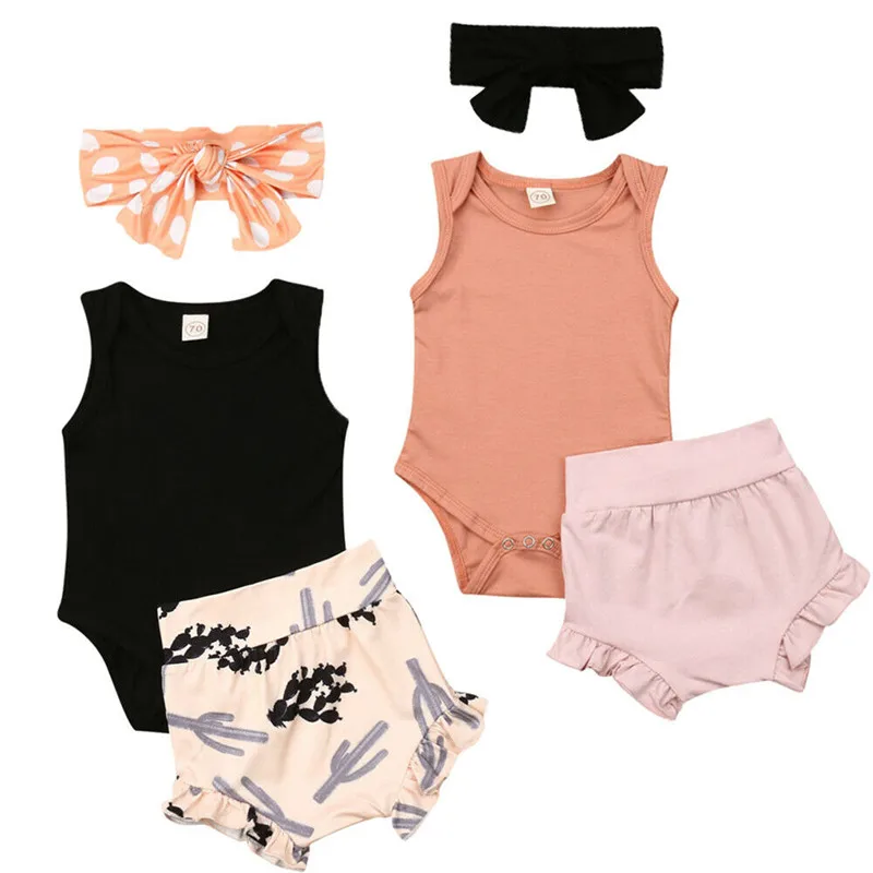 Baby Girls Cotton Clothes Set Summer Cute Newborn Baby Girl Sleeveless Romper Printed Shorts 3Pcs Outfits Infant Clothes 0-24M
Baby Girls Cotton Clothes Set Summer Cute Newborn Baby Girl Sleeveless Romper Printed Shorts 3Pcs Outfits Infant Clothes 0-24M