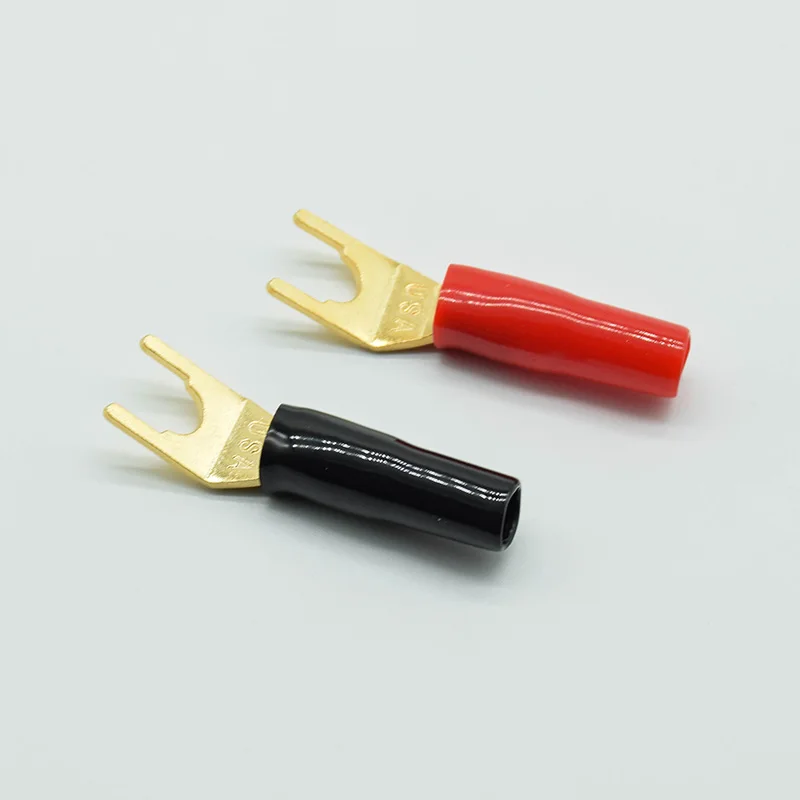 1pair red+black wiring forks U-shaped banana plug pure copper-plated Y-shaped speaker plug, audio wiring terminal Connector
1pair red+black wiring forks U-shaped banana plug pure copper-plated Y-shaped speaker plug, audio wiring terminal Connector