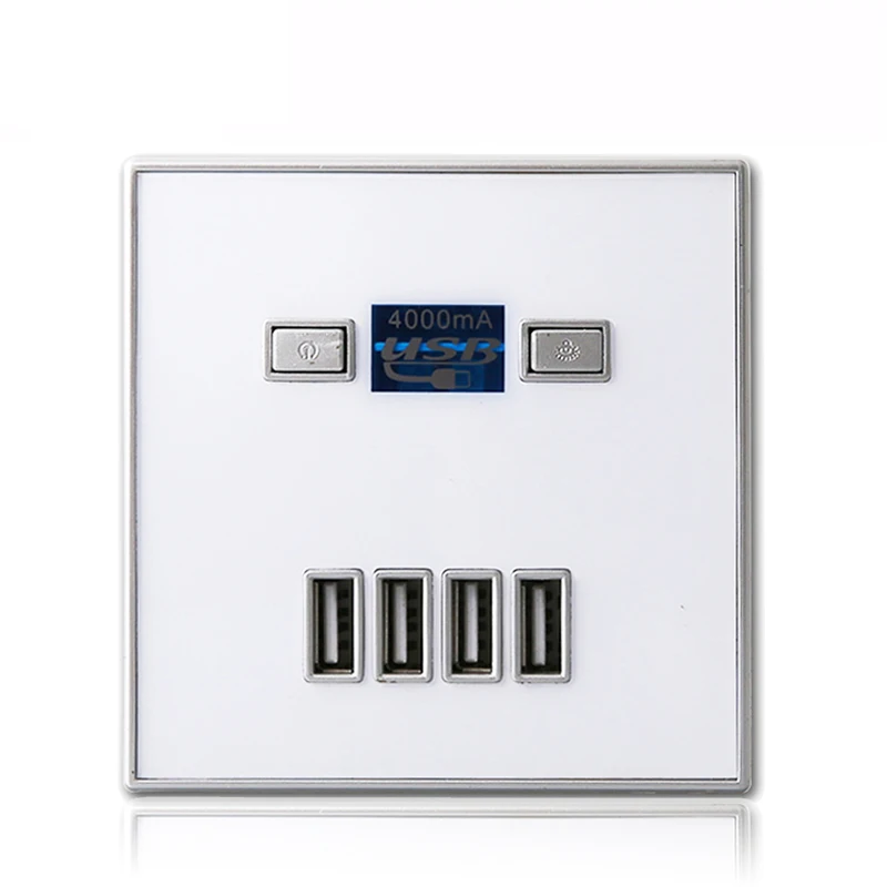New Arrival High Quality 4-PORT quick charger home use wall socket Power USB Electrical Outlet 86*86mm 4000MA
New Arrival High Quality 4-PORT quick charger home use wall socket Power USB Electrical Outlet 86*86mm 4000MA