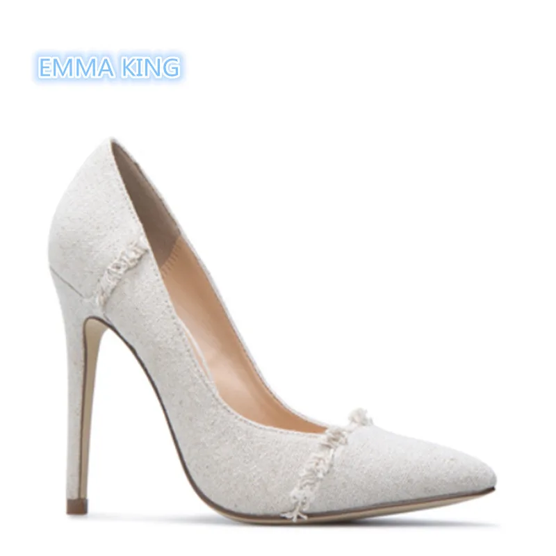 Frayed Detail Spring 2019 White Elegant Women Pumps Stilettos Shallow Roman Shoes Pointed Toe Slip-On Stylish High Heels Pumps
Frayed Detail Spring 2019 White Elegant Women Pumps Stilettos Shallow Roman Shoes Pointed Toe Slip-On Stylish High Heels Pumps