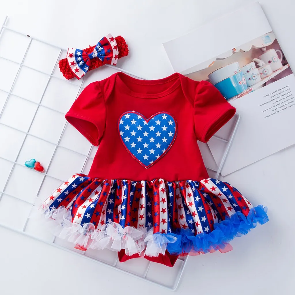 Toddler Baby 4th Of July O Neck Short Sleeve Heart Shaped Stars Print Ball Gown Dress+Headbands Sets vetement enfant fille
Toddler Baby 4th Of July O Neck Short Sleeve Heart Shaped Stars Print Ball Gown Dress+Headbands Sets vetement enfant fille