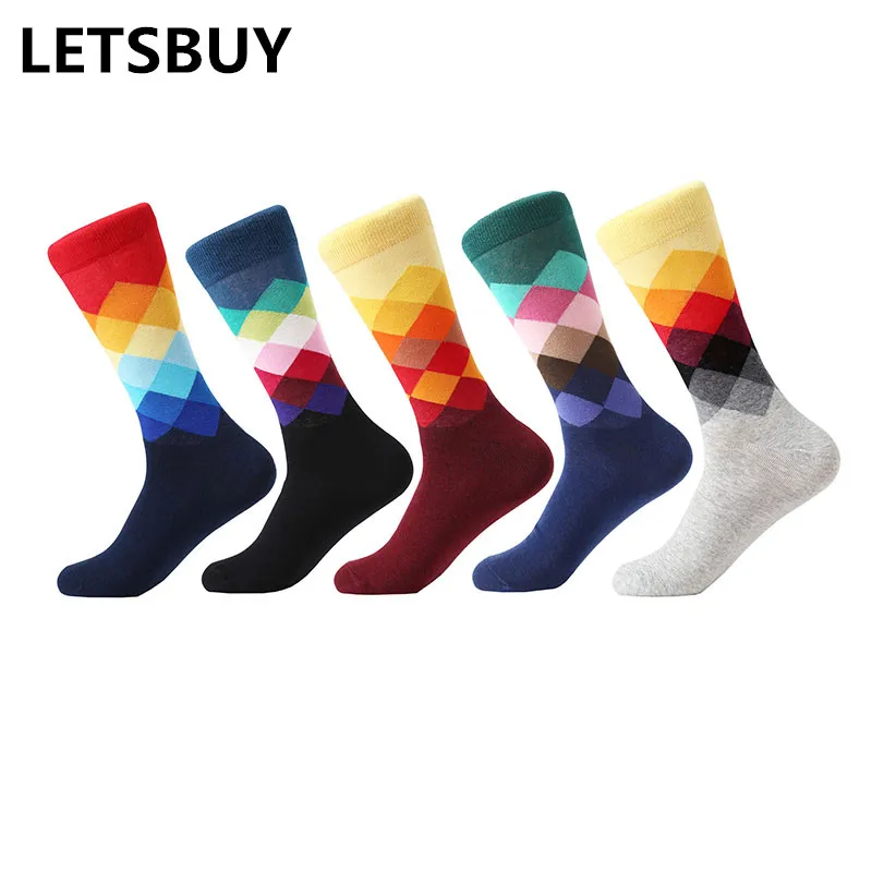 LETSBUY 5 pair/lot men's Socks combed cotton jacquard bright color diamond mens business socks casual dress wedding gift socks
LETSBUY 5 pair/lot men's Socks combed cotton jacquard bright color diamond mens business socks casual dress wedding gift socks