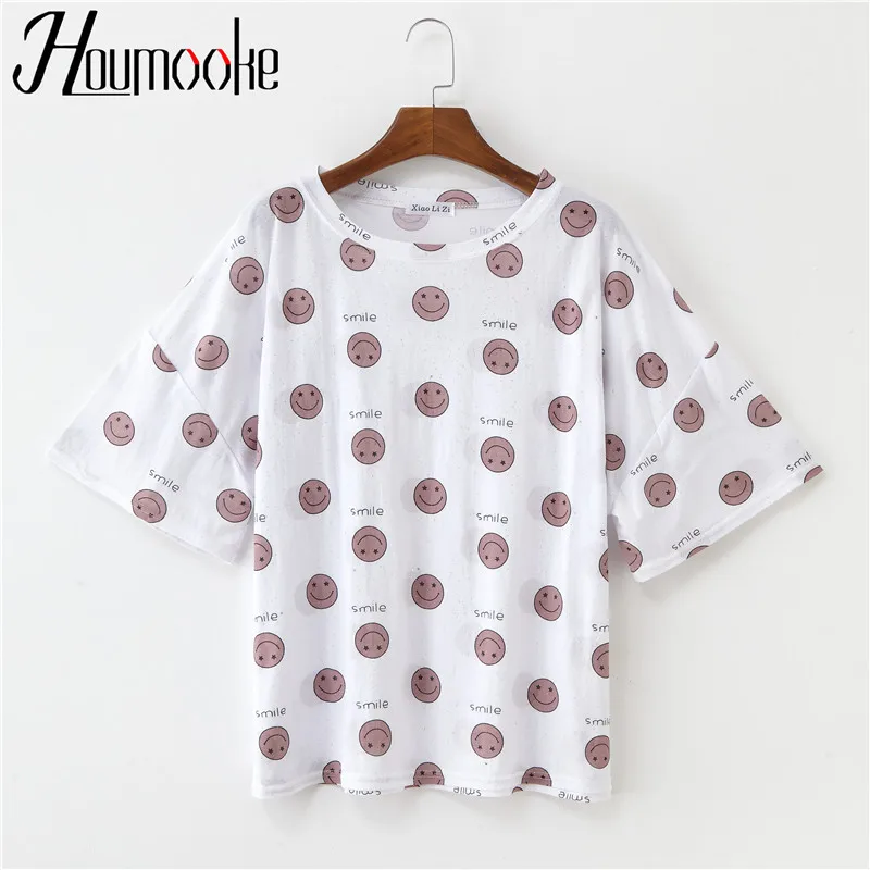 HMk 2019 New Harajuku T-shirt Women Short Sleeve Smiley Face T-Shirt Casual O-Neck Women Tshirt Tops Cute Clothes Camiseta Mujer
HMk 2019 New Harajuku T-shirt Women Short Sleeve Smiley Face T-Shirt Casual O-Neck Women Tshirt Tops Cute Clothes Camiseta Mujer
