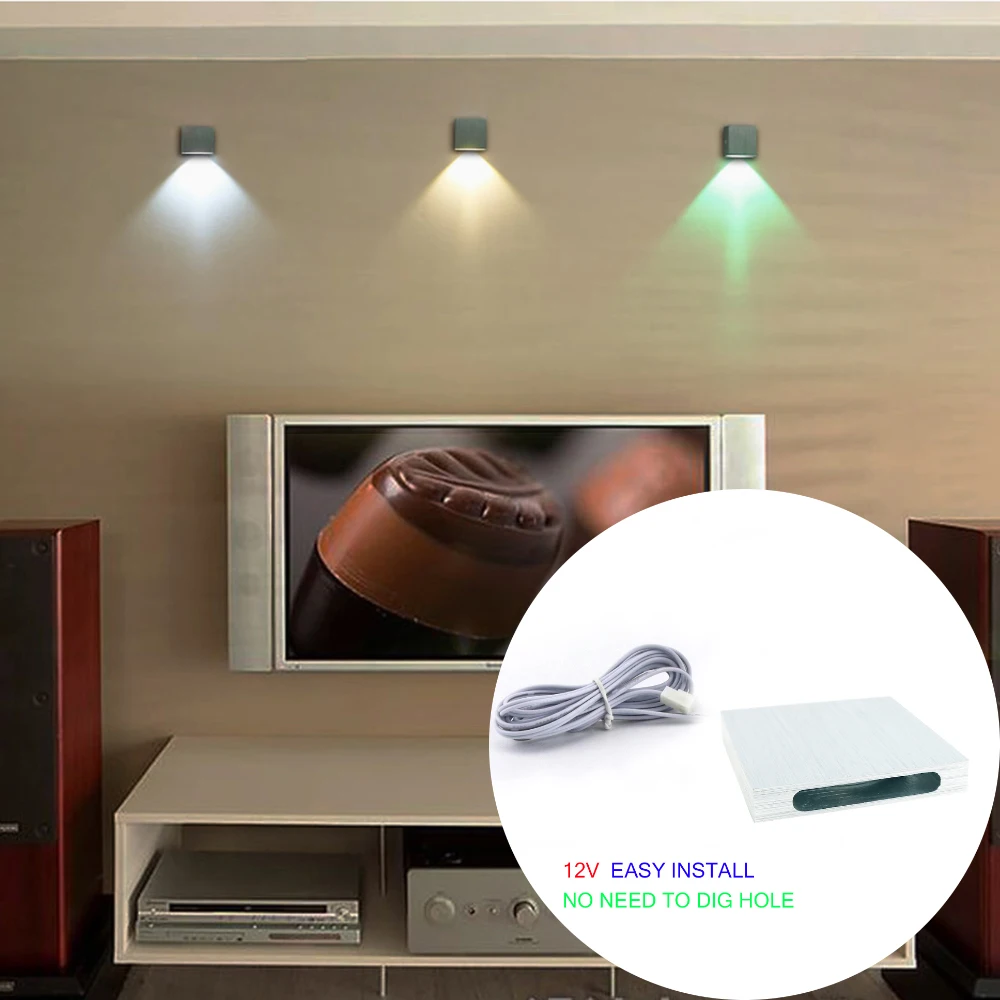 1.5W LED Wall Lamps vanity Stairs Lighting AC/DC 12V Square Sconce Recessed With Driver 8 Color For KTV Bar Indoor Decoration
1.5W LED Wall Lamps vanity Stairs Lighting AC/DC 12V Square Sconce Recessed With Driver 8 Color For KTV Bar Indoor Decoration