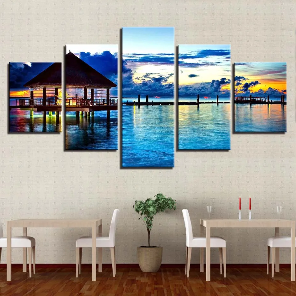 Decorative Modular Picture 5 Panel Lake Landscape HD Canvas Oil Painting Home Framework Wall Art Prints Poster For Living Room
Decorative Modular Picture 5 Panel Lake Landscape HD Canvas Oil Painting Home Framework Wall Art Prints Poster For Living Room