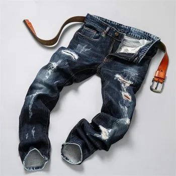 Hip hop jeans streetwear Slim Fit Ripped cool Jeans Men High Street Mens Distressed Denim pants Holes Washed Destroyed Jeans
Hip hop jeans streetwear Slim Fit Ripped cool Jeans Men High Street Mens Distressed Denim pants Holes Washed Destroyed Jeans
