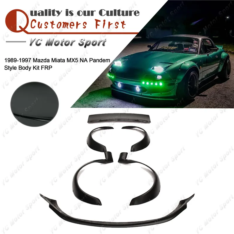 FRP Fiber Glass Bodykit 6pcs Fit For 1989-1997 Miata MX5 NA PD Style Body Kit Front Lip Fender Flares Rear Spoiler Wing
FRP Fiber Glass Bodykit 6pcs Fit For 1989-1997 Miata MX5 NA PD Style Body Kit Front Lip Fender Flares Rear Spoiler Wing