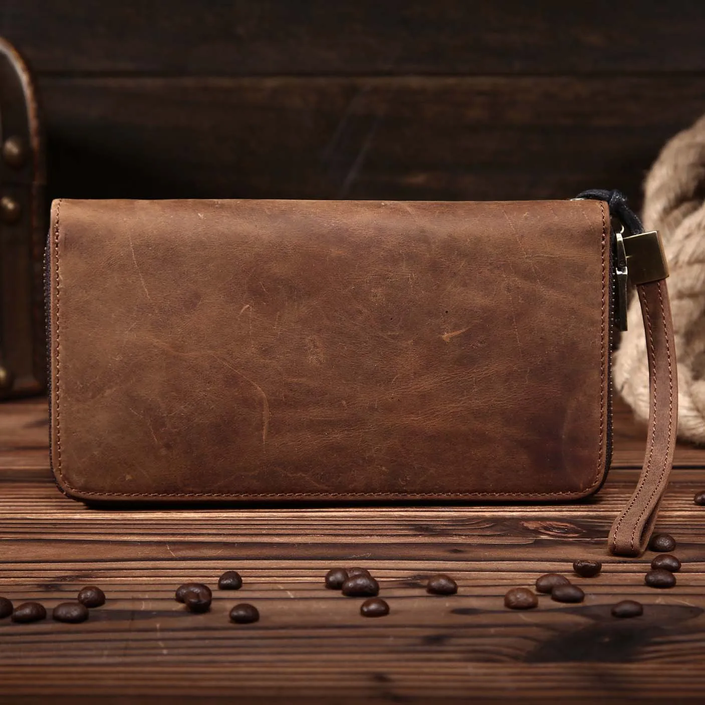 Crazy horse leather wallet retro style first layer leather handbag wallet passport package plane ticket card long wrist 8801
Crazy horse leather wallet retro style first layer leather handbag wallet passport package plane ticket card long wrist 8801