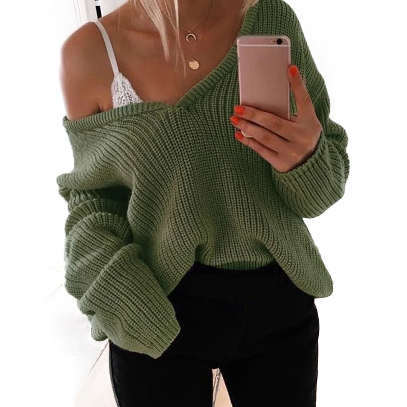 7 Color 2018 Autumn winter Knit sweater women pullover sweaters deep V-neck loose jumper pullover women pull femme sweaters
7 Color 2018 Autumn winter Knit sweater women pullover sweaters deep V-neck loose jumper pullover women pull femme sweaters