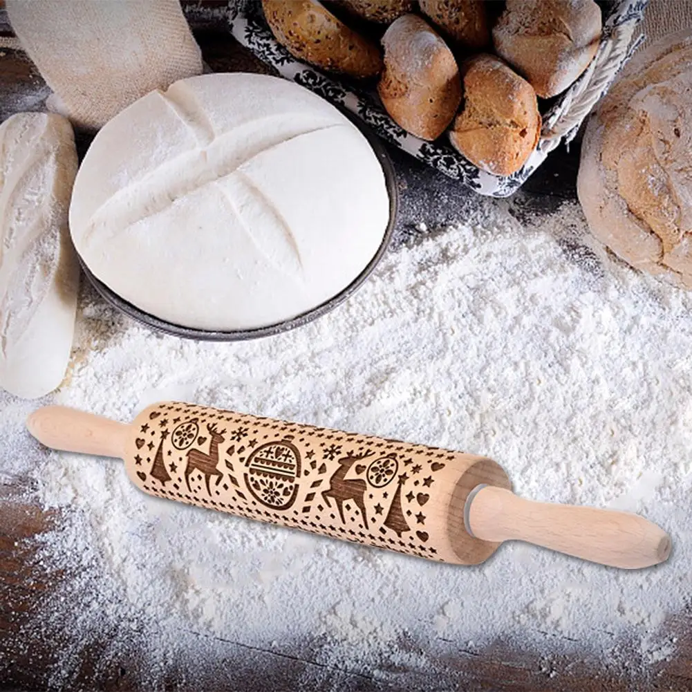 Dog Christmas Deer Wooden Rolling Pin Embossing Baking Cookies Noodle Biscuit Fondant Cake Dough Patterned Roller Snowflake Tool
Dog Christmas Deer Wooden Rolling Pin Embossing Baking Cookies Noodle Biscuit Fondant Cake Dough Patterned Roller Snowflake Tool