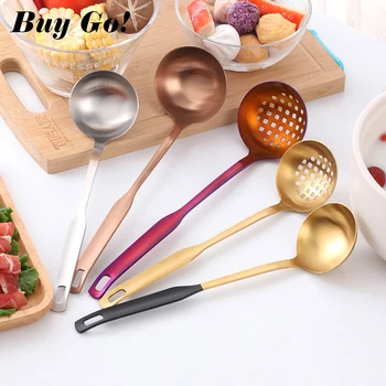 1Pcs Long Handle Rainbow Gold Spoons Set Stainless Steel Soup Ladle Spoon Colander Set High Quality Soup Spoons Kitchen Tools
1Pcs Long Handle Rainbow Gold Spoons Set Stainless Steel Soup Ladle Spoon Colander Set High Quality Soup Spoons Kitchen Tools