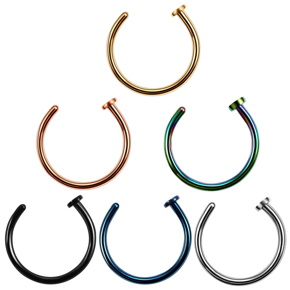 10pcs/lot Steel Nose Rings C-shape Nose Piercings Helix Piercing Clip on Nose Septum Rings Neus Earrings Body Jewelry Piercings
10pcs/lot Steel Nose Rings C-shape Nose Piercings Helix Piercing Clip on Nose Septum Rings Neus Earrings Body Jewelry Piercings