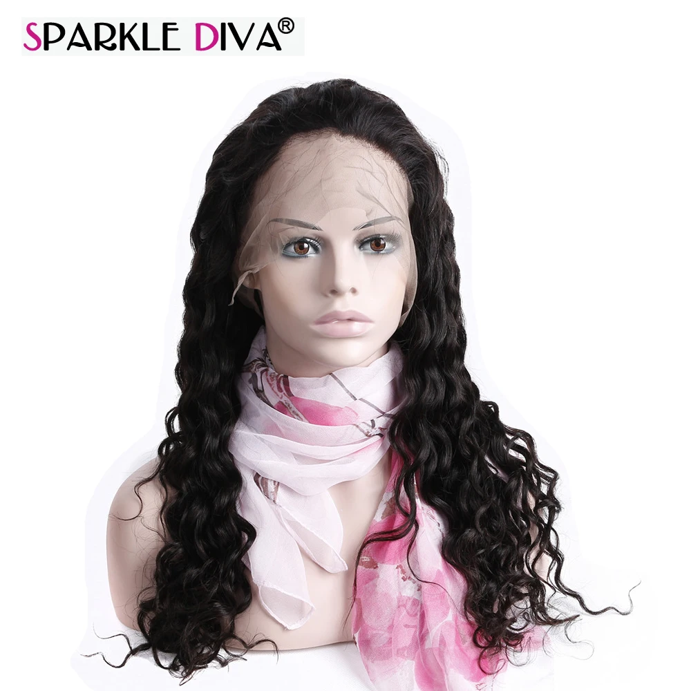 Блеск Diva 360 Кружева Фронтальная парик бразильского человека Волосы remy свободная