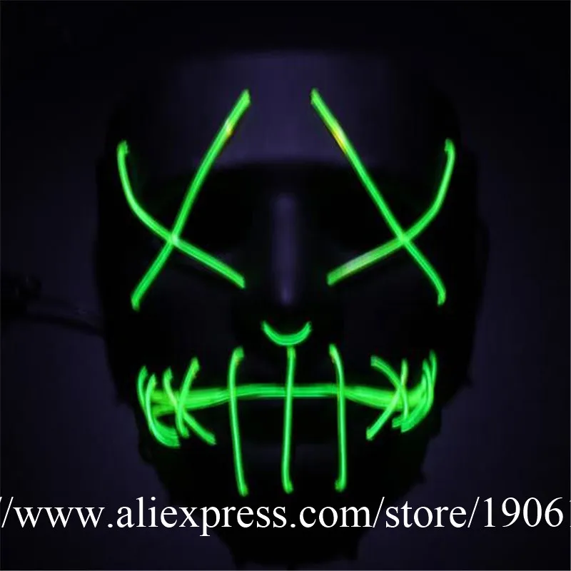 10 Designs Colorful Luminous Halloween Mask EL Wire Flashing Party Mask Light Up Masquerade Mask Death Mask 10pcs/lot
10 Designs Colorful Luminous Halloween Mask EL Wire Flashing Party Mask Light Up Masquerade Mask Death Mask 10pcs/lot
