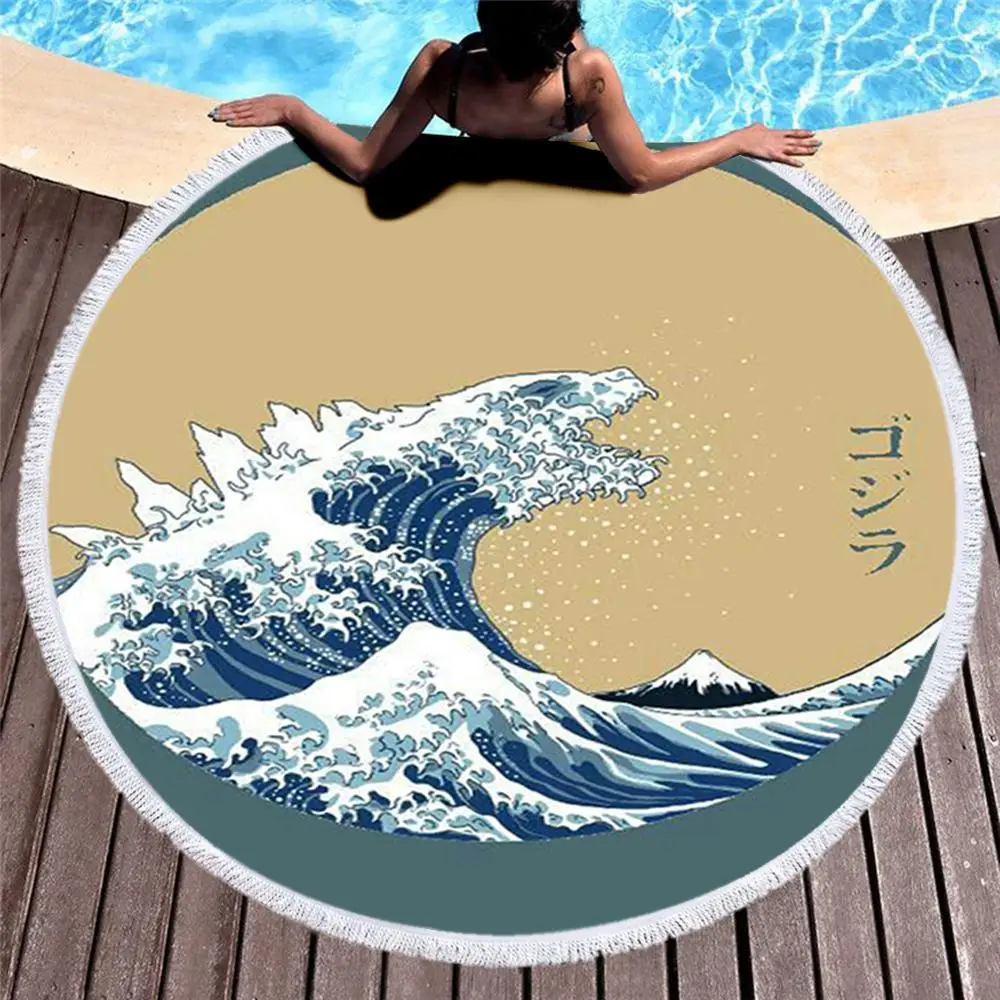 Round Beach Towel with Tassel Japanese Famous Paintings The Great Wave Towel Travel Picnic Blanket Yoga Mat Tapestry style-10
Round Beach Towel with Tassel Japanese Famous Paintings The Great Wave Towel Travel Picnic Blanket Yoga Mat Tapestry style-10