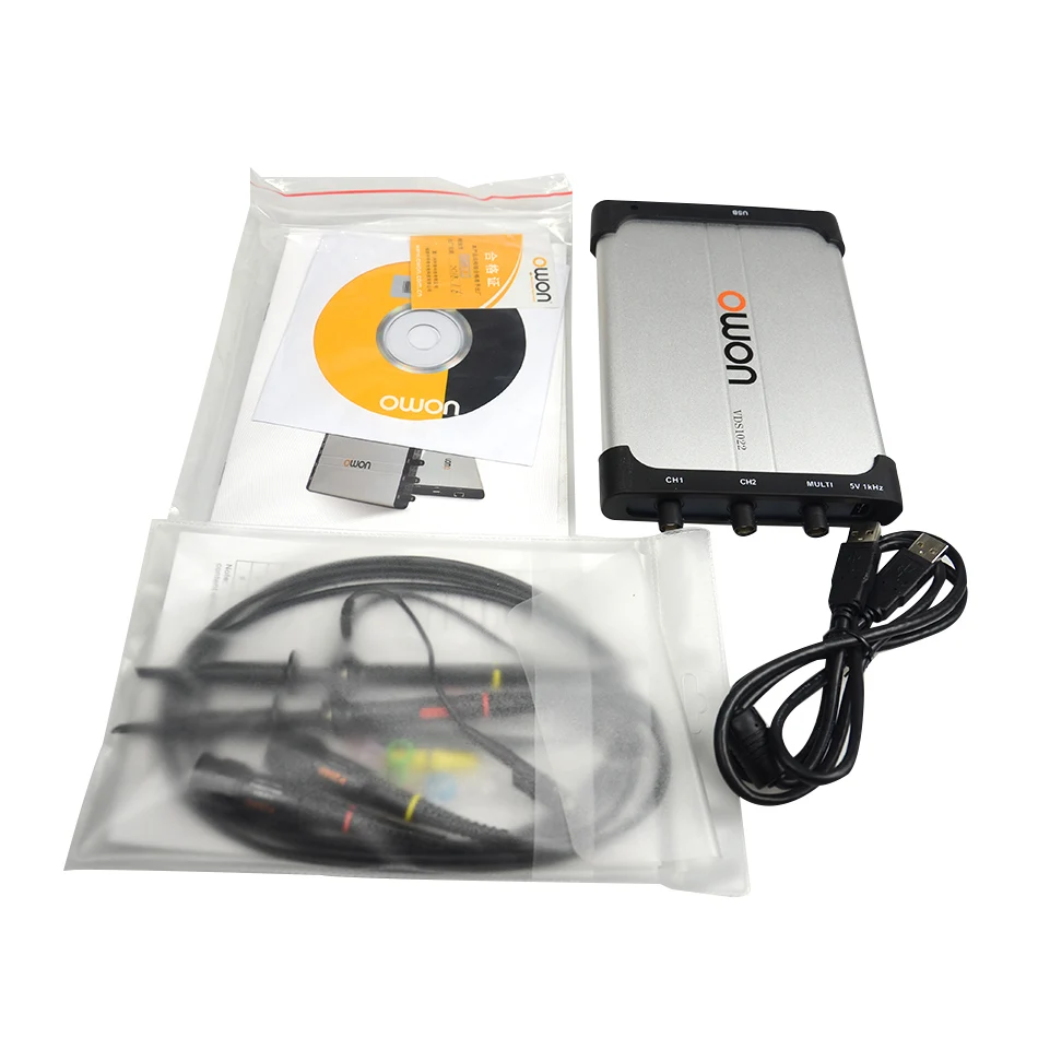 OWON VDS1022 Portable Digital Storage PC Oscilloscope USB 100MS/s 2+1 Channels 