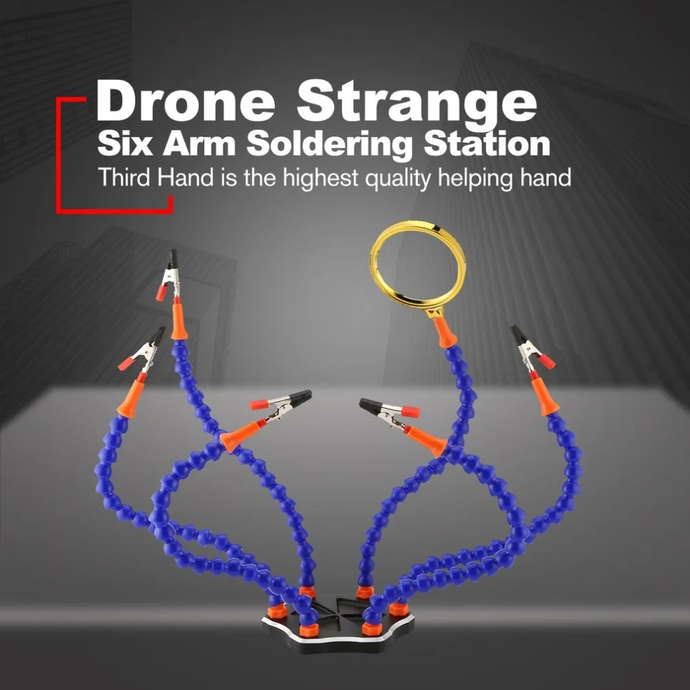 RC Parts Welding Strange Third Hand Six Arm Soldering Station Helper with USB Fan Magnifier DIY Kit Spare Parts for RC Drone
RC Parts Welding Strange Third Hand Six Arm Soldering Station Helper with USB Fan Magnifier DIY Kit Spare Parts for RC Drone
