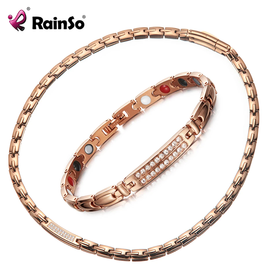 Роскошный набор ювелирных изделий Rainso с ЧПУ из циркония бриллианты розового