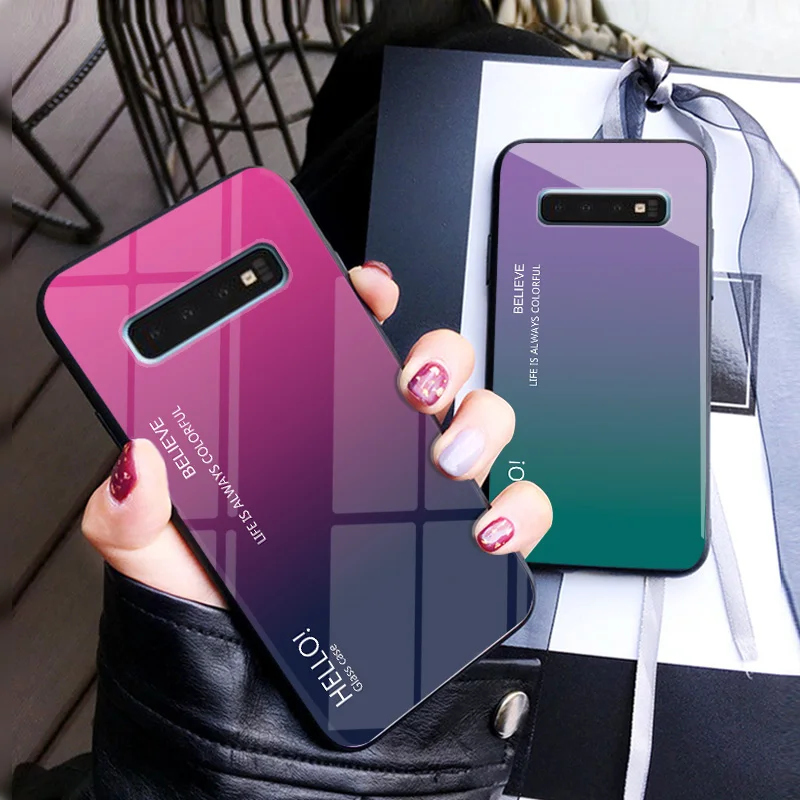 Gradient Tempered Glass Phone Case For Samsung Galaxy S10 Lite S9 S8 Plus S7 edge Colorful Cover For Samsung Note 9 8 M20 Case
Gradient Tempered Glass Phone Case For Samsung Galaxy S10 Lite S9 S8 Plus S7 edge Colorful Cover For Samsung Note 9 8 M20 Case