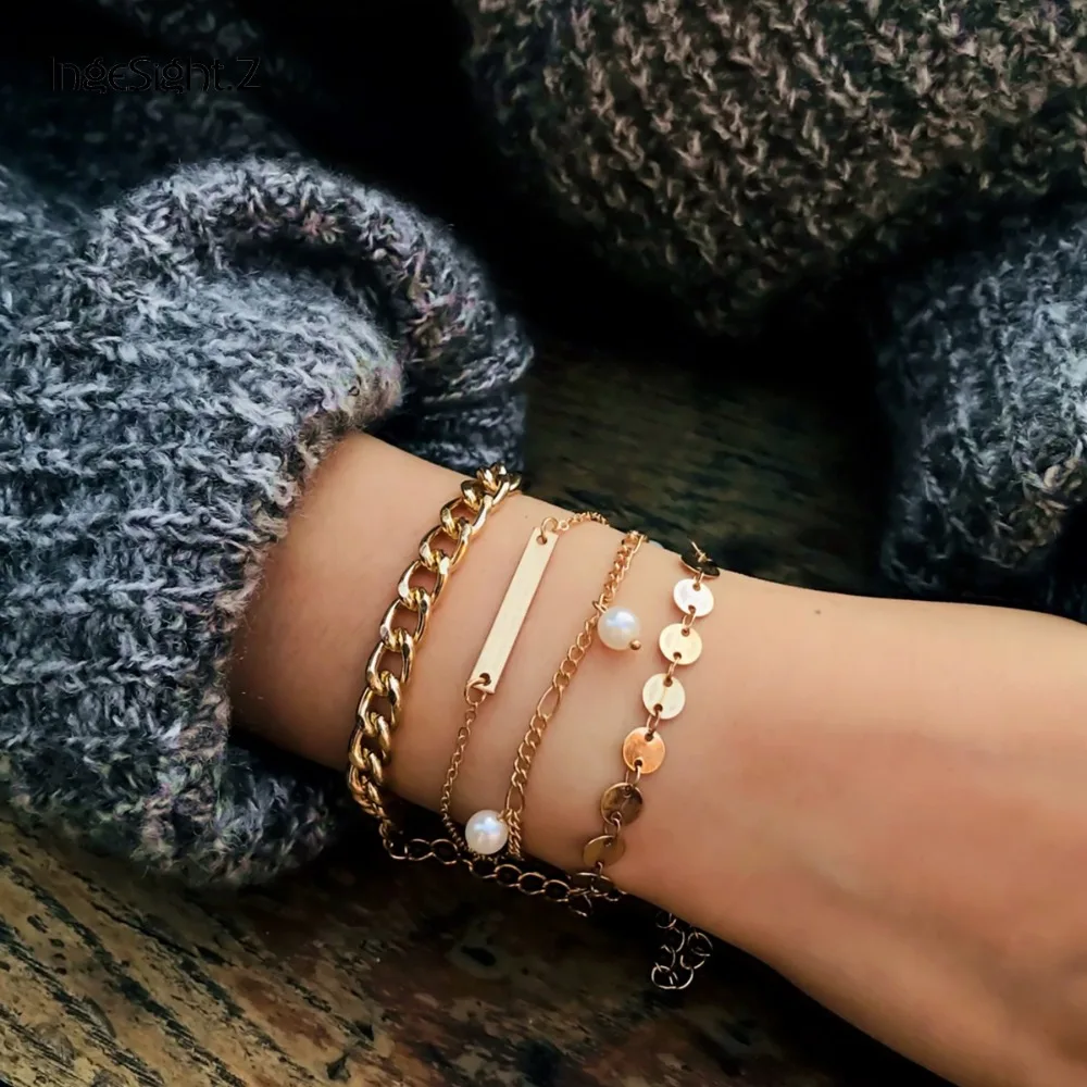 IngeSight.Z 4Pcs/Set Charm Sequins Bracelets Bangles Boho Imitation Pearl Bracelets for Women Jewelry Friendship Bracelets Gifts
IngeSight.Z 4Pcs/Set Charm Sequins Bracelets Bangles Boho Imitation Pearl Bracelets for Women Jewelry Friendship Bracelets Gifts
